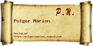 Pulger Marion névjegykártya